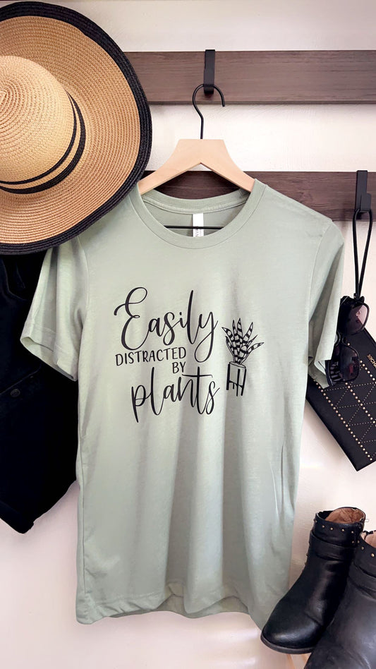 Easily Distracted by Plants Womens Tee