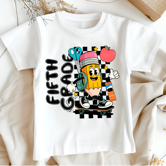 School Grade Retro Pencil Tees for Students Back to School Apparel