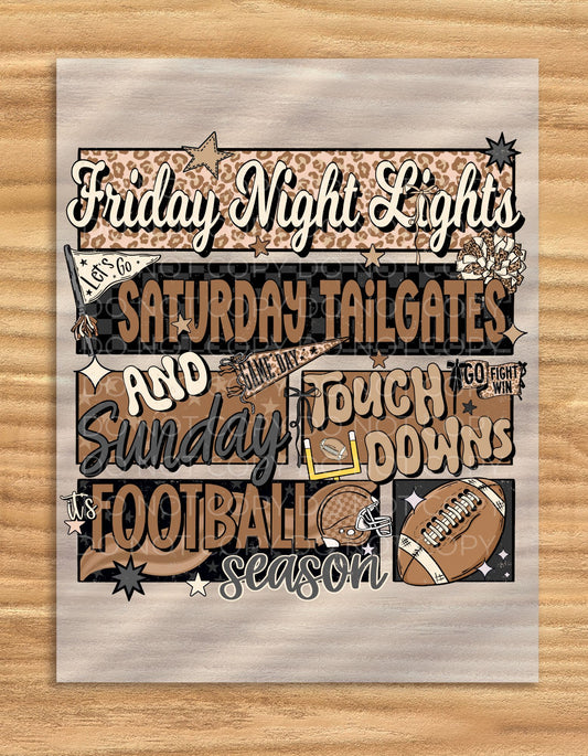 DTF Transfer Football Season Design For T Shirts And Hoodies Fans Apparel With Team Colors And Styles