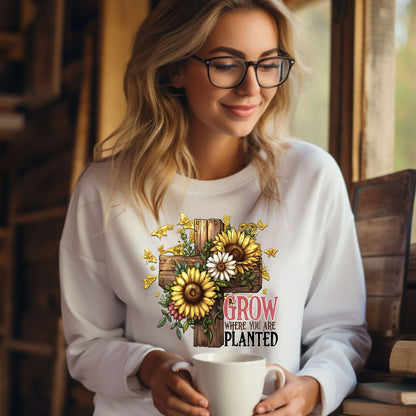 Grow Where You Are Planted Crewneck Sweater