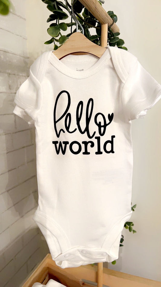 Hello World Custom Baby Onesie