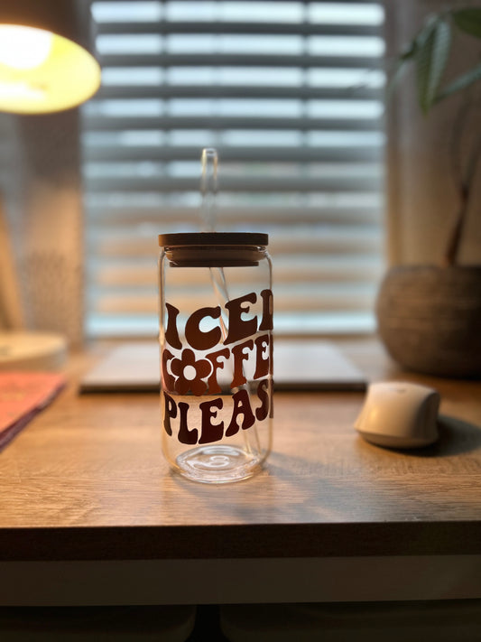 Groovy Glass Iced Coffee Cup