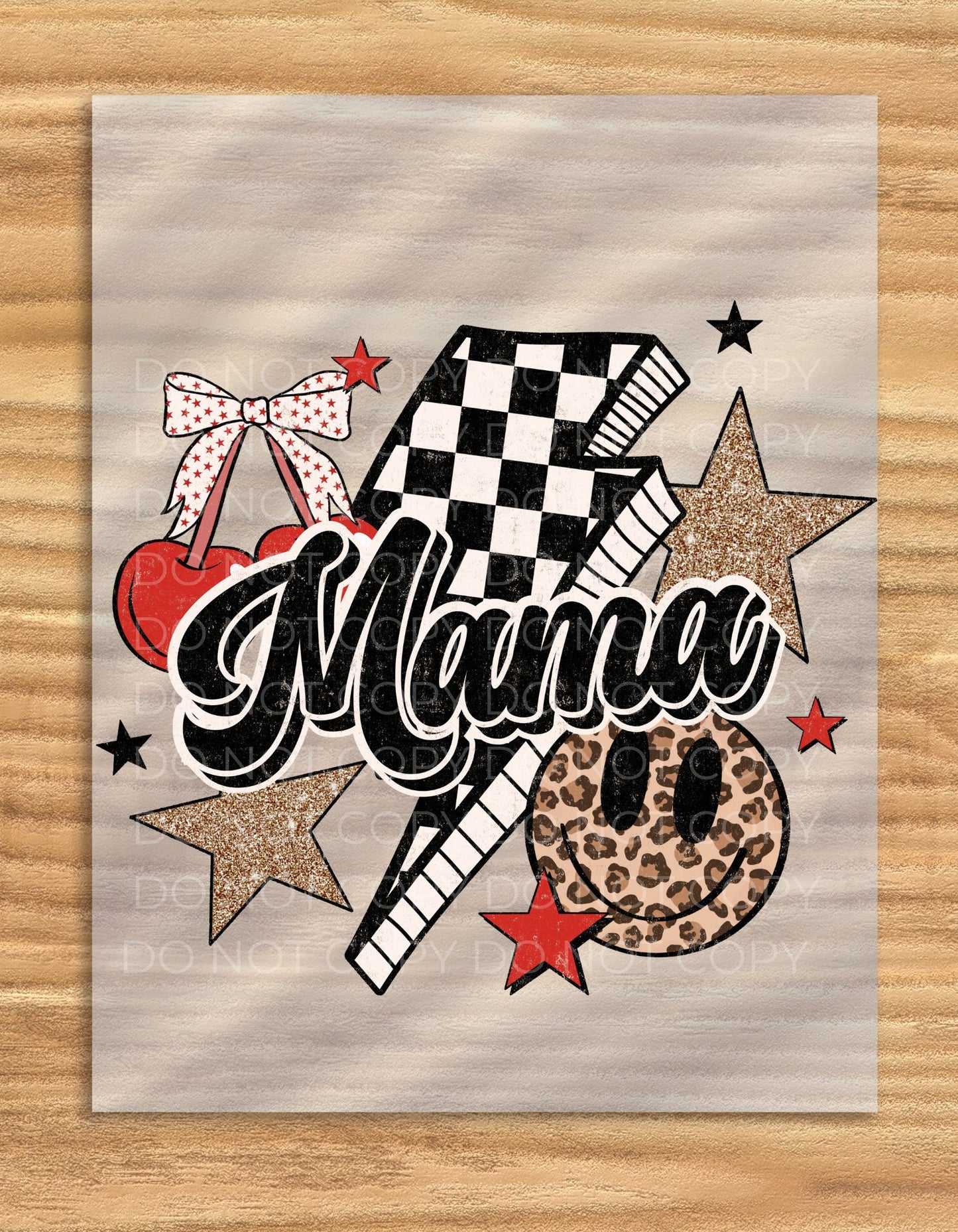 DTF Transfer Mama Cherries Design For T Shirts And Hoodies High Quality Multicolor Cherry Print Heat Transfer