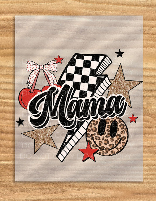 DTF Transfer Mama Cherries Design For T Shirts And Hoodies High Quality Multicolor Cherry Print Heat Transfer