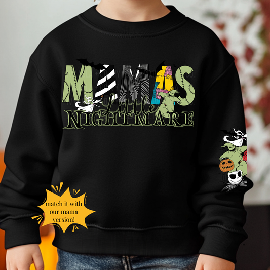 Mama's Little Nightmare Funny Youth Tee or Sweater