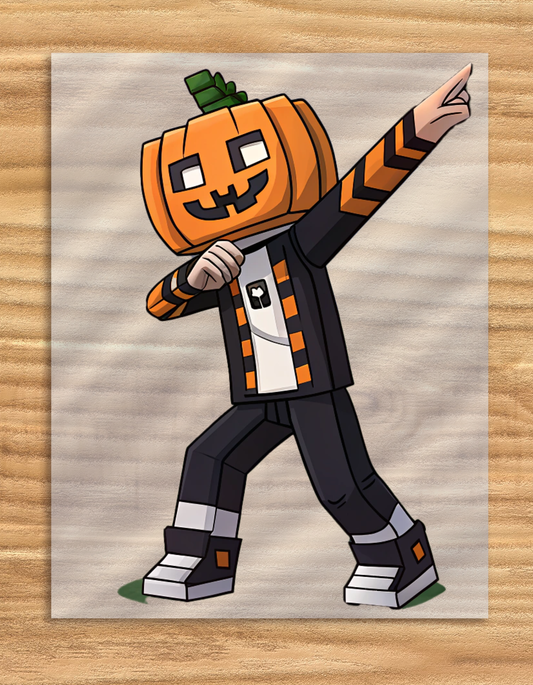 DTF Transfer Gamer Pumpkin Head Halloween Design For Shirts