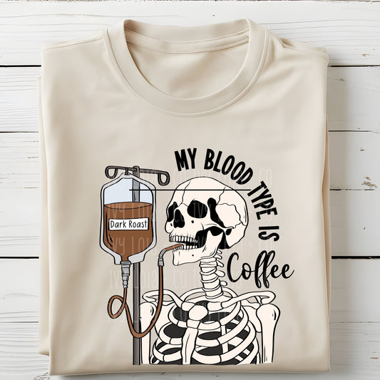 My Blood Type is Coffee Skeleton Sweater