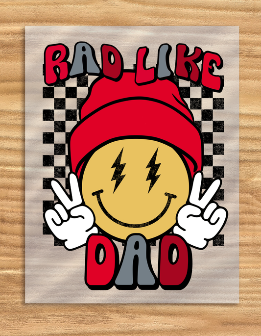 DTF Transfer Rad Like Dad Tee Shirt Design Gift For Dad