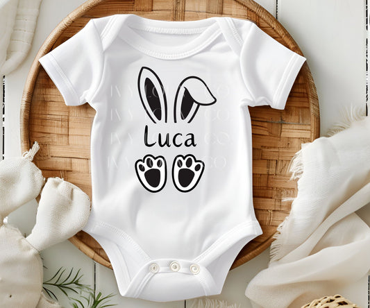 Personalized Easter Bunny Holiday Baby Onesie