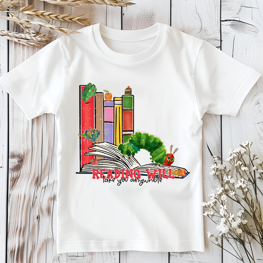 Reading Will Take You Anywhere Youth Graphic Tee Shirt
