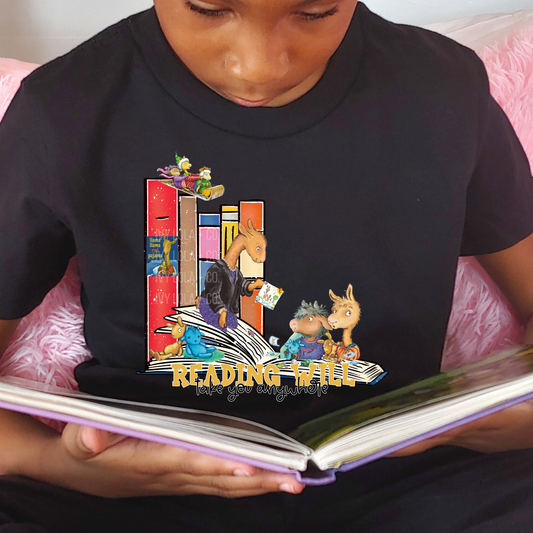 Reading Will Take You Anywhere Youth Tee For Young Readers