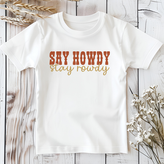 Say Howdy Youth Tee for Kids Graphic T Shirt