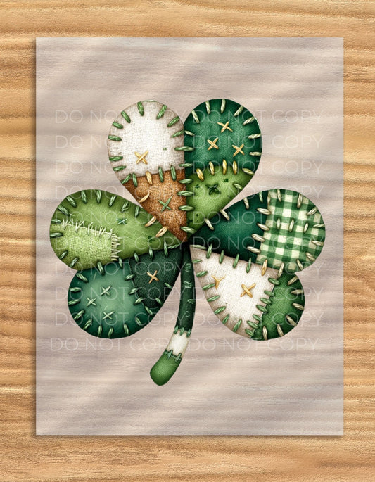 DTF Transfer Shamrock Patchwork for Shirts and Apparel Ideal for Saint Patrick Day Craft and Decor