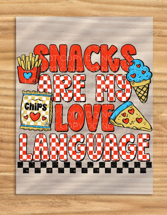 DTF Transfer Valentine's Day Snacks Love Language