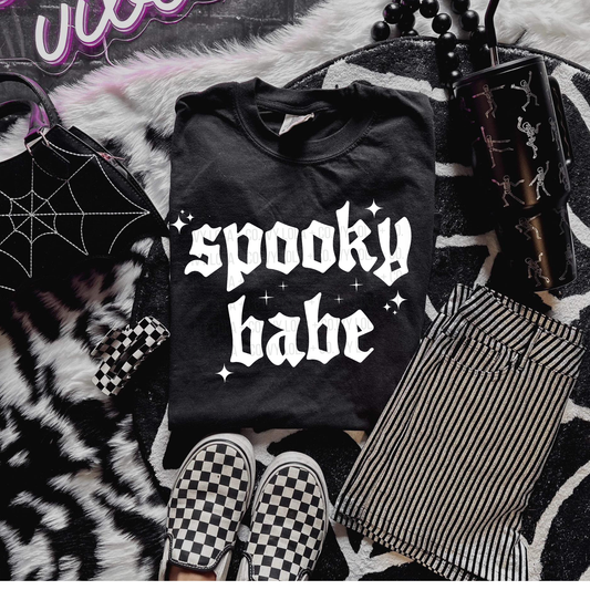 Spooky Babe Tee For Women Gift Halloween Fashion Style