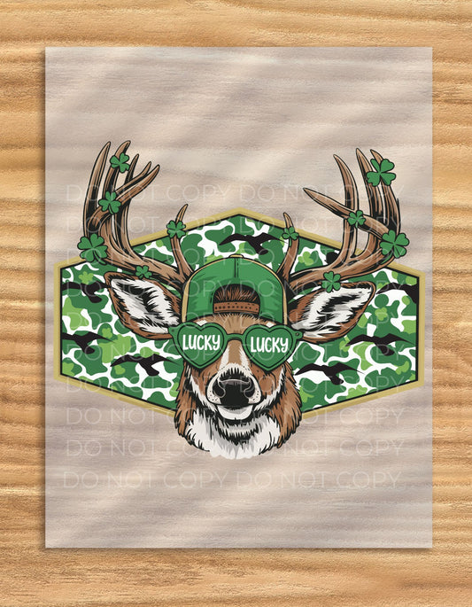 DTF Transfer St Patrick's Day Deer Camo