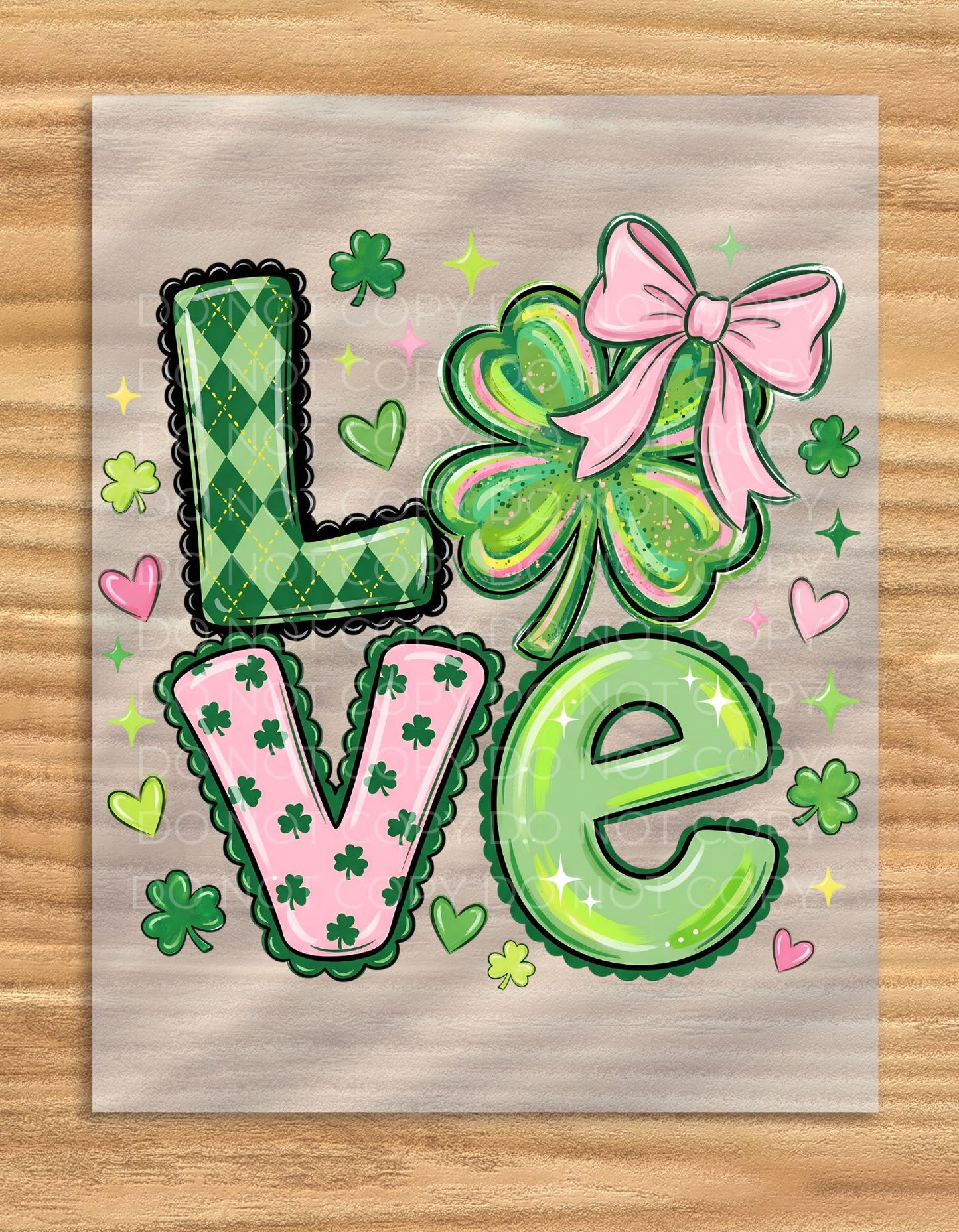 DTF Transfer St Patrick's Day Love Brushstroke