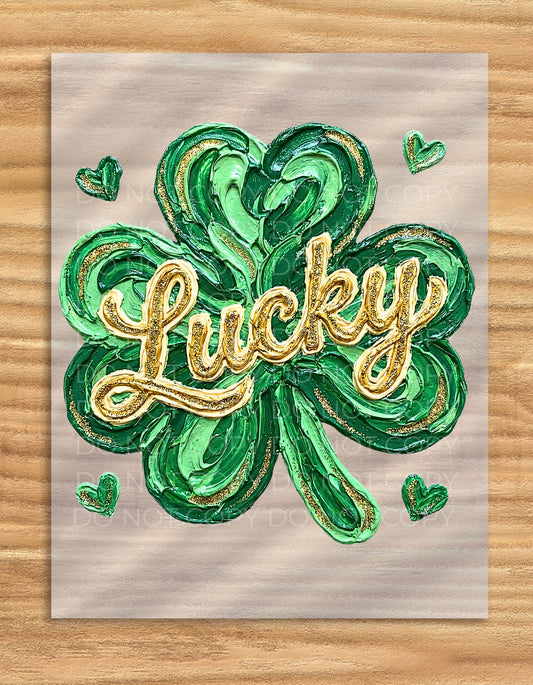 DTF Transfer St Patrick's Day Lucky Brushstroke