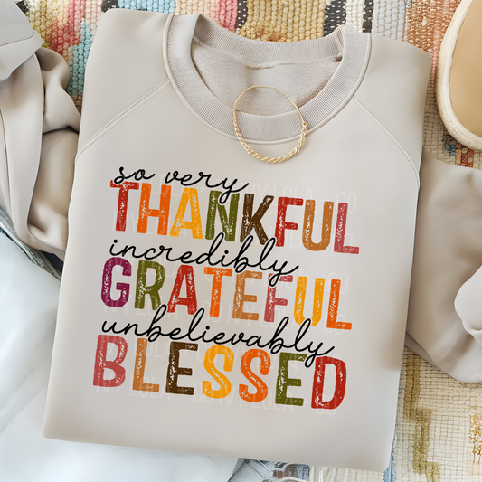 Thankful Grateful Blessed Crewneck Sweatshirt