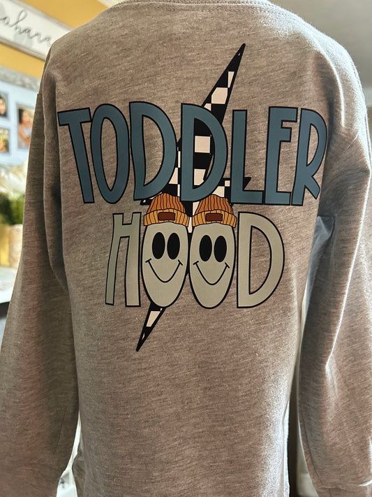 Toddlerhood T-Shirt | Front Pocket and Back Design Gray | Youth Apparel