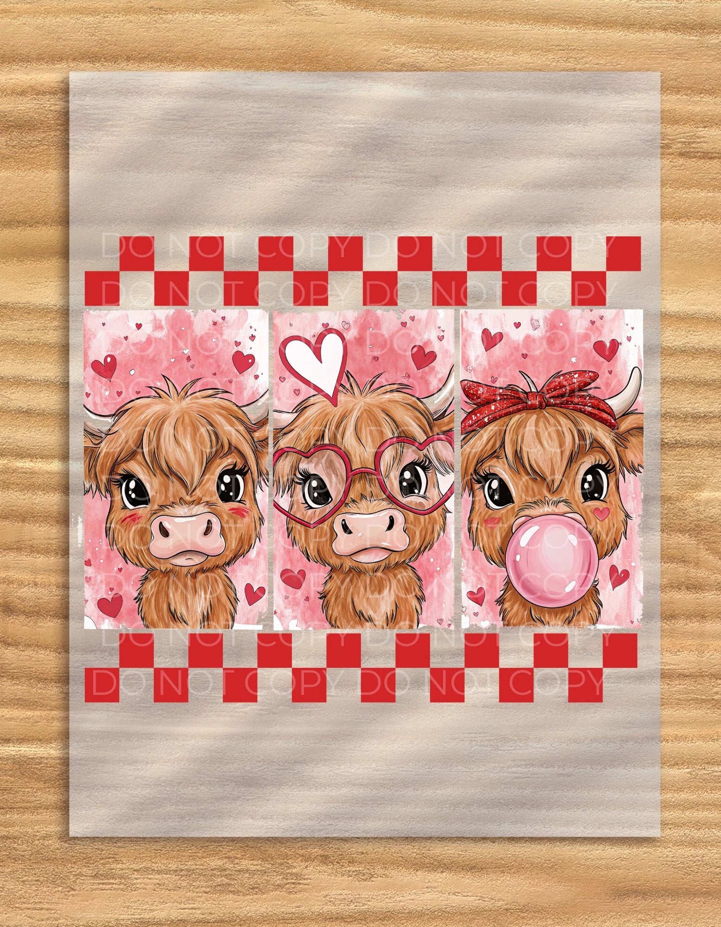 DTF Transfer Valentine's Day Highland Cow