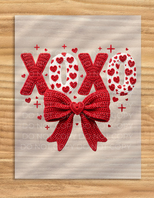 DTF Transfer Valentine's Day XOXO Faux Yarn