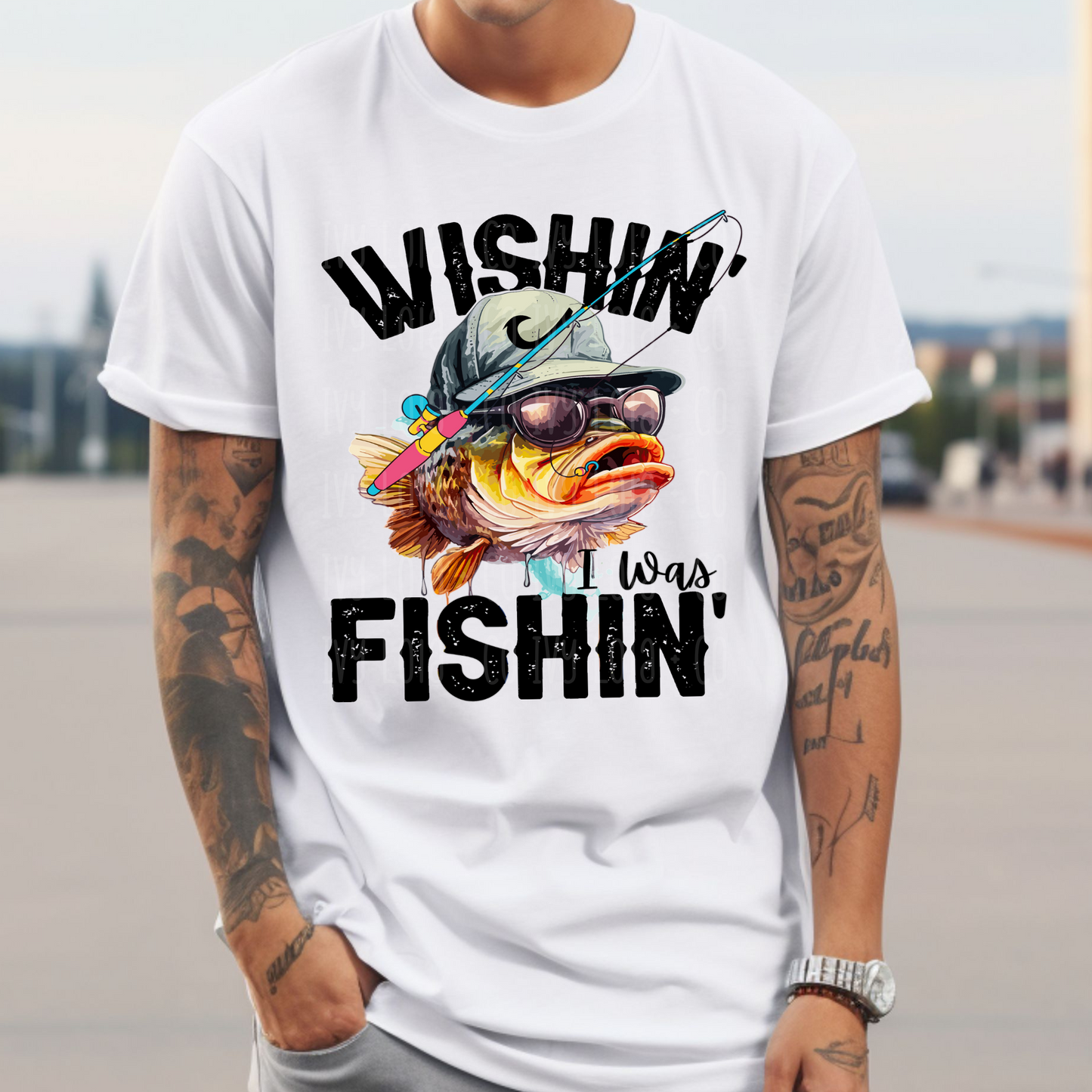 Wishin' I Was Fishin' Men's Graphic Tee