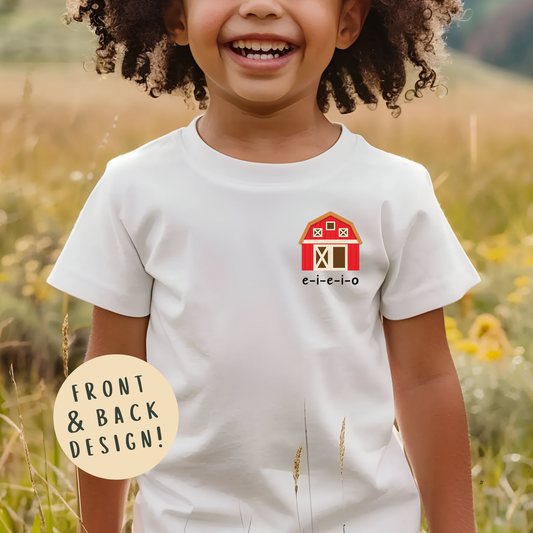 Farm Animals Youth Tee For Kids Soft Cotton Comfort Shirt