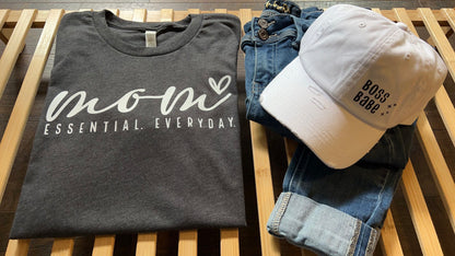 Everyday Comfort: Women's Mom Essential Tee & Cozy Crewneck Sweater