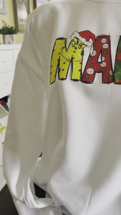 Personalized Mama Grinch Christmas Sweater with Custom Names
