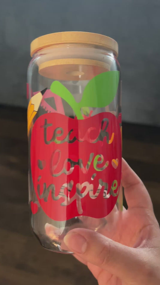 Teacher Inspired Glass Cup for Educators and Coffee Lovers