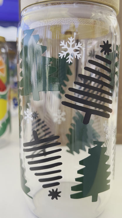 Festive Christmas Tree Glass Mug