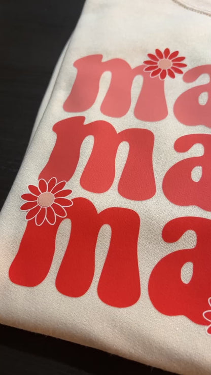 Personalized Blush Floral Mama Sweater with Custom Names